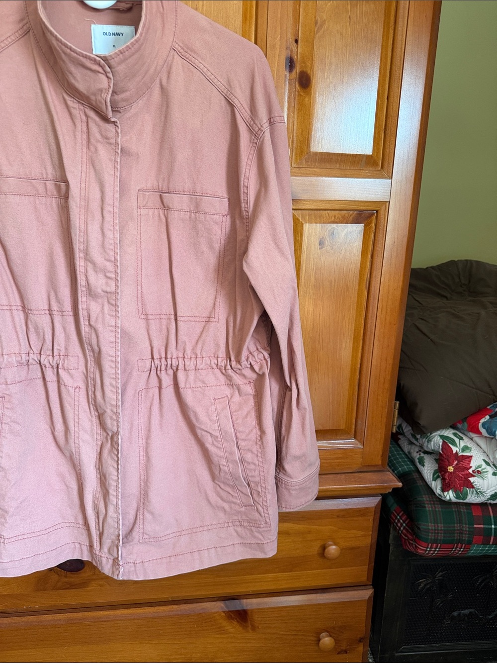 Old Navy Women's Dusty Rose Utility Jacket - Picture 3 of 9
